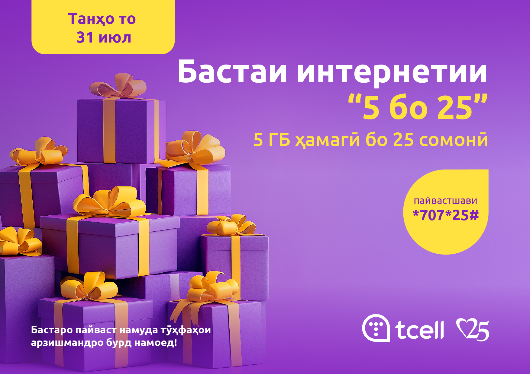 Иқдоми «5 бо 25»: тӯҳфаҳоро бурд намоед!
